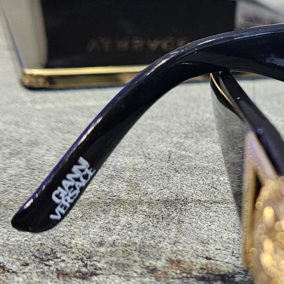 Versace Black Sunglasses with Gold Medusa Detail - Picture 13 of 15